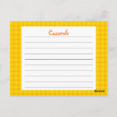 Yellow Print Rezeptkarte Postkarte (Rückseite)
