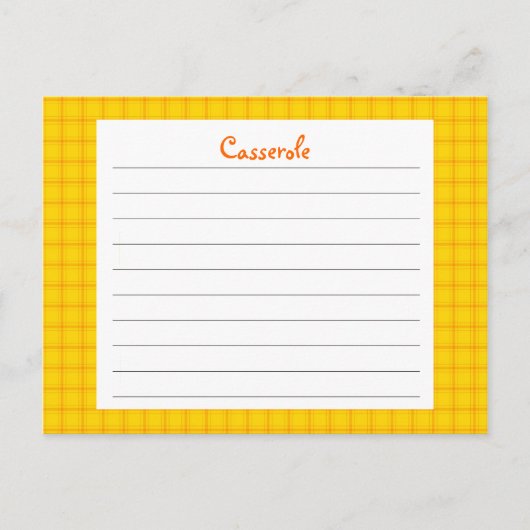 Yellow Print Rezeptkarte Postkarte (Vorderseite)