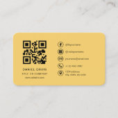 Yellow Professional Logo QR Code Visitenkarte (Vorderseite)