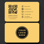 Yellow Professional Logo QR Code  Visitenkarte