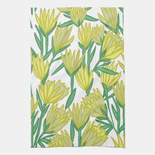 Yellow Protea Blume Küche Handtuch (Vertikal)