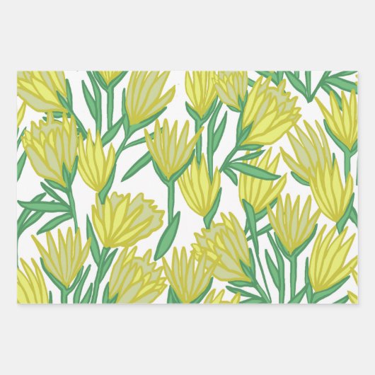 Yellow Protea Design Geschenkpapier Set (Vorderseite 3)