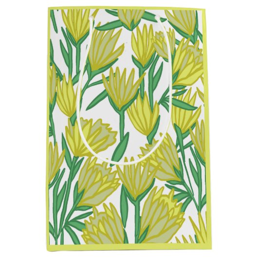 Yellow Protea Design Mittlere Geschenktüte (Vorderseite)