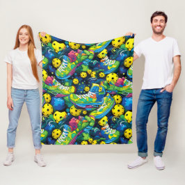 💛 Yellow Psychedelic pickleballs Fleecedecke