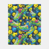 💛 Yellow Psychedelic pickleballs Fleecedecke (Vorderseite)