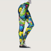 Yellow Psychedelic pickleballs Leggings (Rechts)