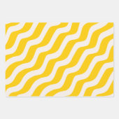 Yellow Psychedelic Stripes Retro Wavy Lines Geschenkpapier Set (Vorderseite 2)