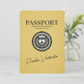 Yellow Puerta Vallarta Passport Save the Date (Stehend Vorderseite)