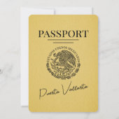Yellow Puerta Vallarta Passport Wedding Einladung (Rückseite)