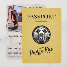 Yellow Puerto Rico Passport Save The Date