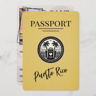 Yellow Puerto Rico Passport Save The Date