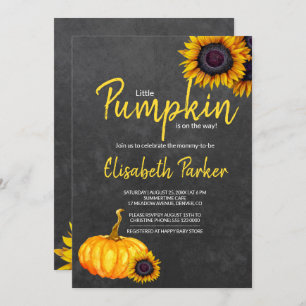 Yellow Pumpkin Sonnenblumen Chalkboard Babydusche Einladung