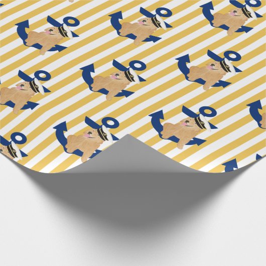 Yellow Pup Annapolitan Gift Wrap Geschenkpapier (Ecke)