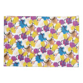 Yellow Purple Blue Tropical Exotic Abstract Floral Kissenbezug (Rückseite)
