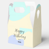 Yellow purple green happy birthday abstract pastel geschenkschachtel (Geöffnet)