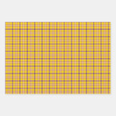 Yellow Purple White Plaid Classic Geschenkpapier Set (Vorderseite 3)