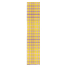 Yellow Purple White Plaid Classic Table Runner Kurzer Tischläufer