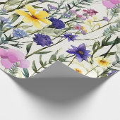 Yellow Purple Wildflower Floral Garden Pattern Geschenkpapier (Ecke)