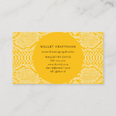 Yellow Python Skin Business Card Visitenkarte (Rückseite)