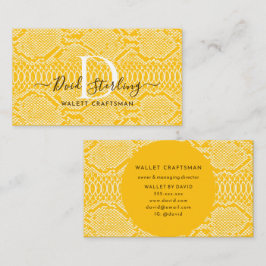 Yellow Python Skin Business Card Visitenkarte