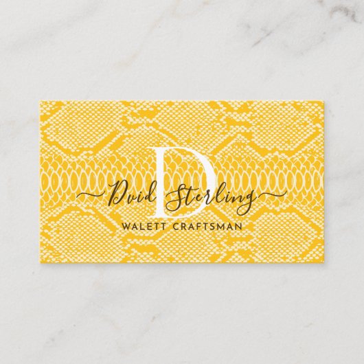 Yellow Python Skin Business Card Visitenkarte (Vorderseite)