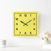 Yellow Quadratische Wanduhr (Zuhause)