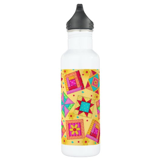 Yellow Quilt Art Edelstahlflasche (Rechts)