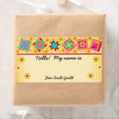 Yellow Quilt Blocks Quilters Name Tag (Insitu)