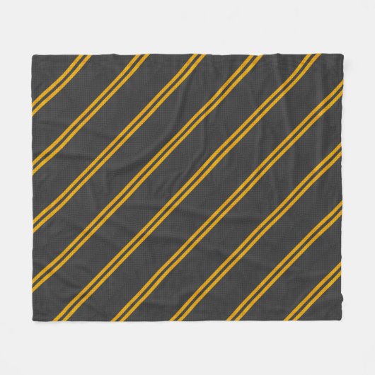 Yellow Racing Stripes Carbon Fiber Style Fleecedecke (Vorderseite (Horizontal))