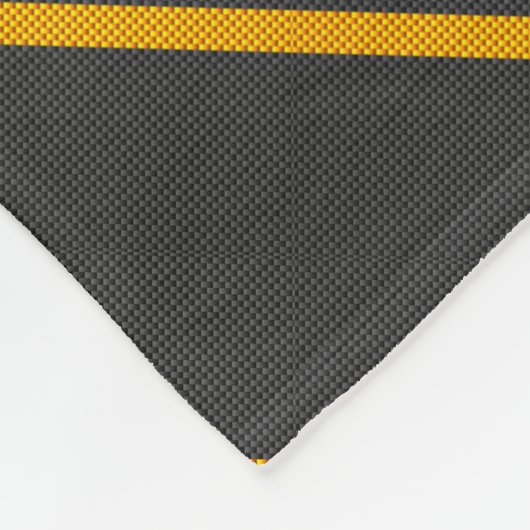 Yellow Racing Stripes Carbon Fiber Style Fleecedecke (Ecke)