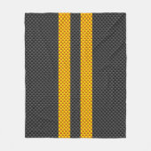 Yellow Racing Stripes Carbon Fiber Style Fleecedecke (Vorderseite)