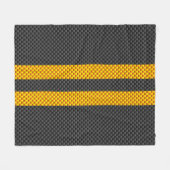 Yellow Racing Stripes Carbon Fiber Style Fleecedecke (Vorderseite (Horizontal))