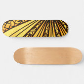 Yellow Radial Lines Architecture Skateboard (Horizontal)