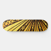 Yellow Radial Lines Architecture Skateboard (Horizontal)
