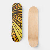 Yellow Radial Lines Architecture Skateboard (Vorderseite)
