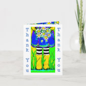 Yellow Rain Boots Daisies Springtime Danke, Auto Karte (Vorderseite)