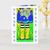 Yellow Rain Boots Daisies Springtime Vielen Dank Karte (Gelbe Blume)