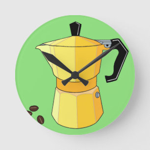 Yellow Rainbow Espresso Runde Wanduhr