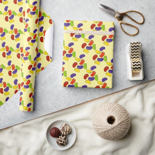 Yellow Rainbow Jelly Bean Oaster Candy Print Geschenkpapier (Kunsthandwerk)
