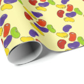 Yellow Rainbow Jelly Bean Oaster Candy Print Geschenkpapier (Rolleneckpunkt)