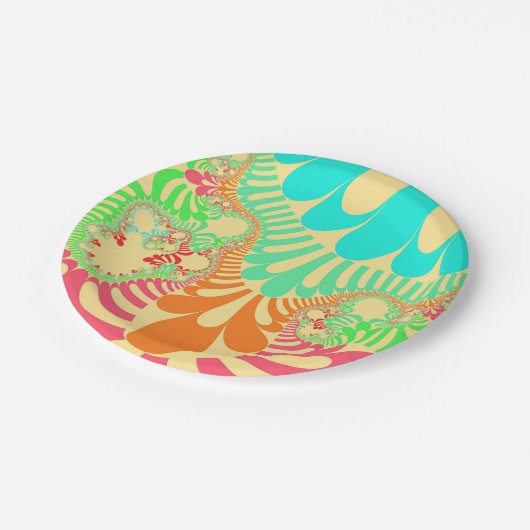 Yellow Rainbow Mod Pappteller (Schrägansicht)