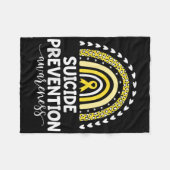 Yellow Rainbow Ribbon Unterstützung Suizidpräventi Fleecedecke (Vorderseite (Horizontal))