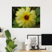 Yellow Raindrops Marigold Print Poster (Heimbüro)