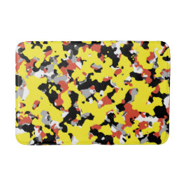 Yellow Red Black Grau Camouflage Camouflage Patter Badematte