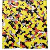 Yellow Red Black Grau Camouflage Camouflage Patter Duschvorhang (Vorderseite)