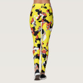 Yellow Red Black Grau Camouflage Camouflage Patter Leggings (Rückseite)