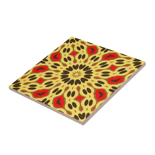 Yellow Red Black Oriental Mosaic Geometric Pattern Fliese (Seite)