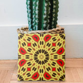 Yellow Red Black Oriental Mosaic Geometric Pattern Fliese