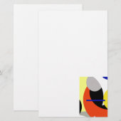 Yellow Red Blue Abstrakte Kunst Briefpapier (Vorne/Hinten)