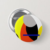 Yellow Red Blue Abstrakte Kunst Button (Vorne & Hinten)